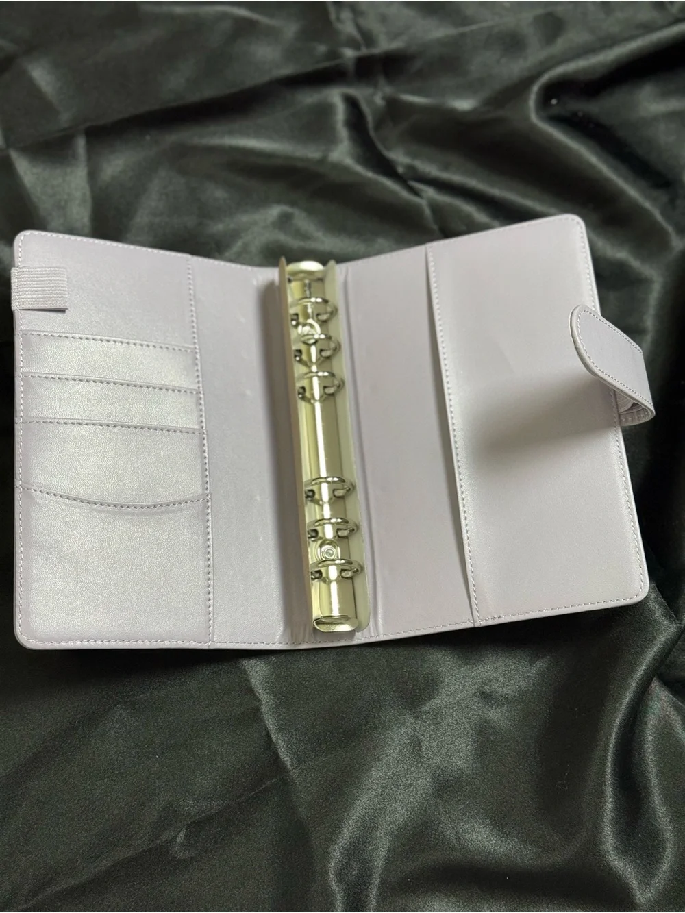 Light Lilac Leather Planner with Snap Closure/ Budget Binder A6
